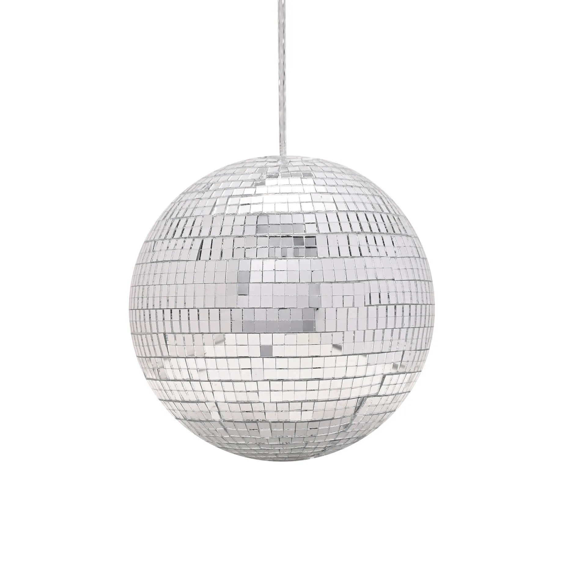 Silver Disco Ball Christmas Hanging Decoration – 12cm