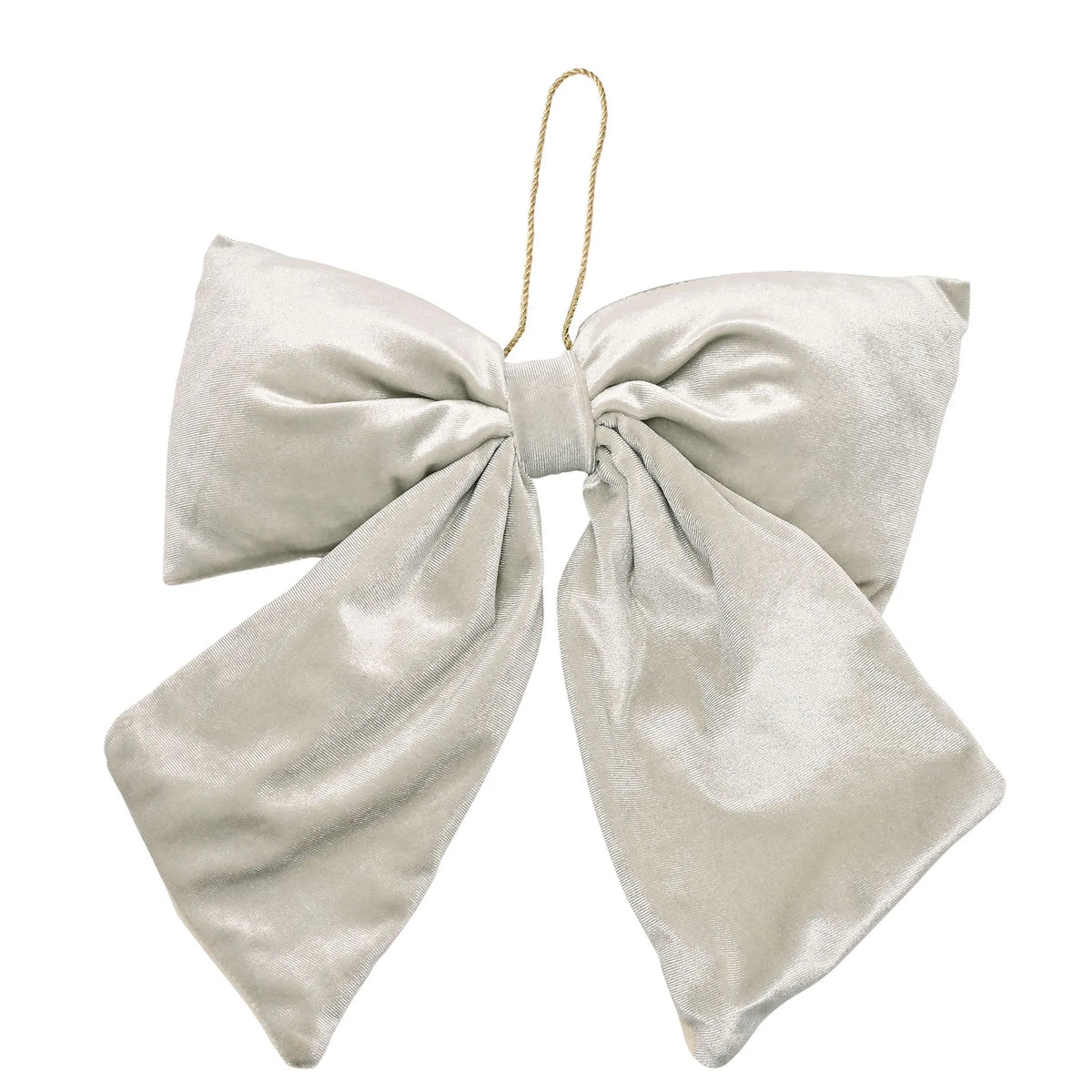 Sage Green Velvet Bow Christmas Hanging Decoration – 38cm