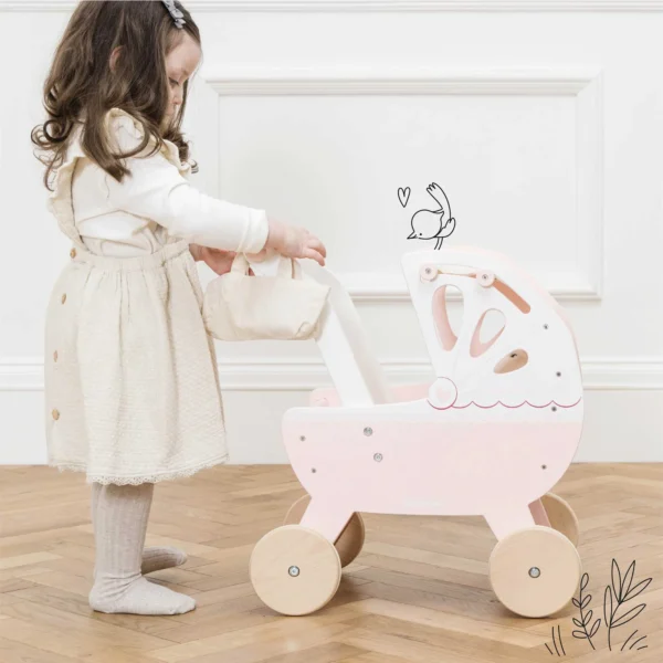LE TOY VAN SWEET DREAMS PINK DOLLS PRAM - Image 2