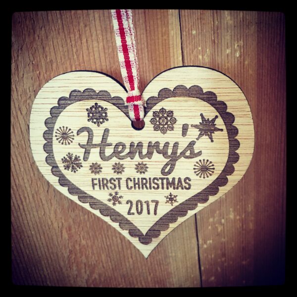 PERSONALISED WOODEN HEART DECORATION