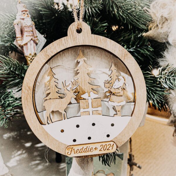 PERSONALISED WOODEN LIGHT UP BAUBLE - Image 8