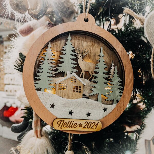 PERSONALISED WOODEN LIGHT UP BAUBLE - Image 11