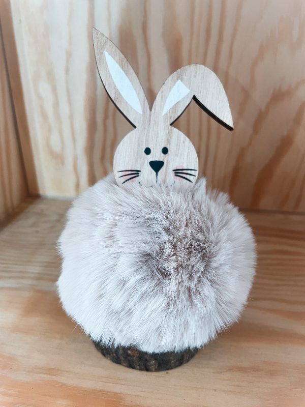 Fluffy ball bunny on a log - Image 5