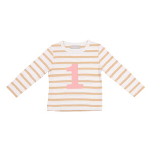 Bob & Blossom: 1-5 Number Tee - Biscuit / Pink