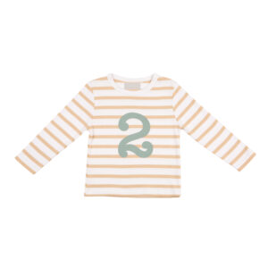 Bob & Blossom: 1-5 Number Tee - Biscuit / Green