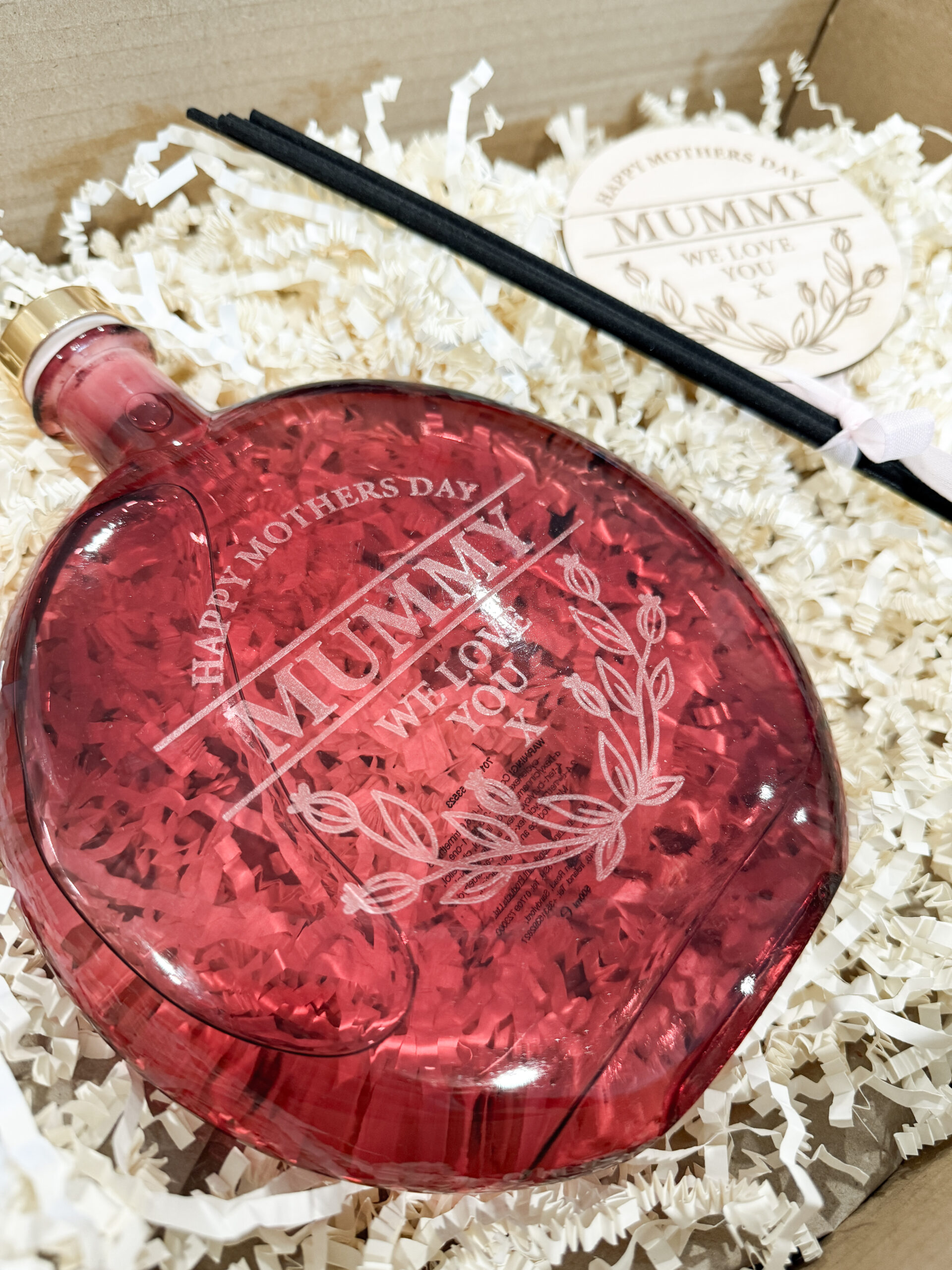 Personalised oval Glass bottle diffuser 500ml