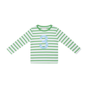 Bob & Blossom: Number Tee 1-5 - GRASS GREEN & WHITE