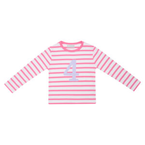 Bob & Blossom: Number Tee 1-5 - Hot Pink & WHITE