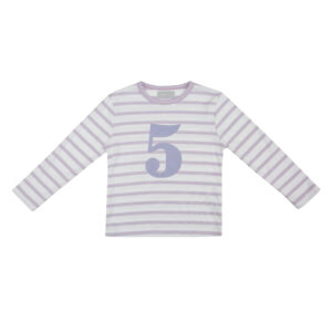 Bob & Blossom: 1-5 Number Tee - Parma Violet & White