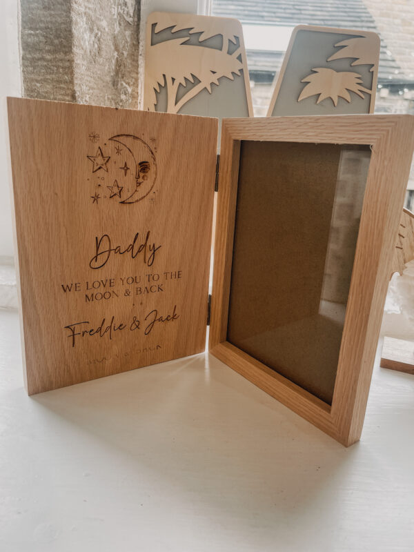 Personalised Wooden Book Photo Frame - Love you to the Moon - Image 3