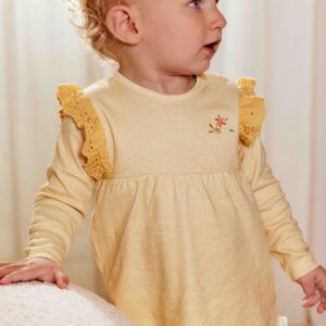 Dress long sleeves Warm Yellow Check