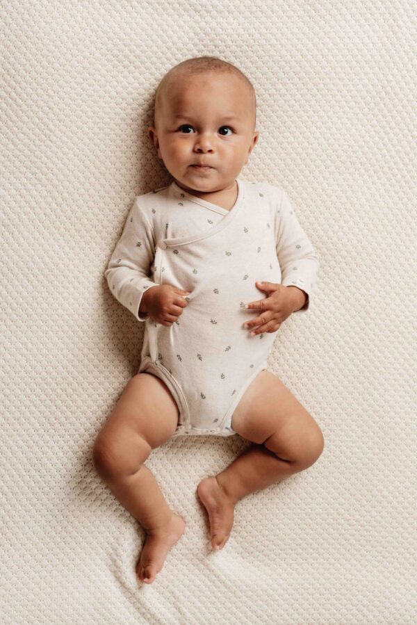 Bodysuit wrap long sleeves Green Leaves