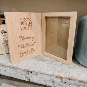 Personalised Wooden Book Photo Frame - Love you to the Moon