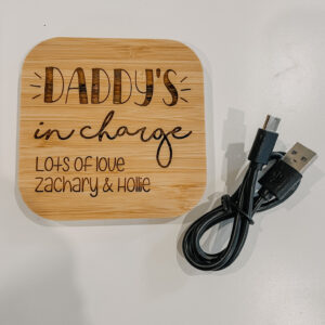 Personalised Bamboo Wireless Charger