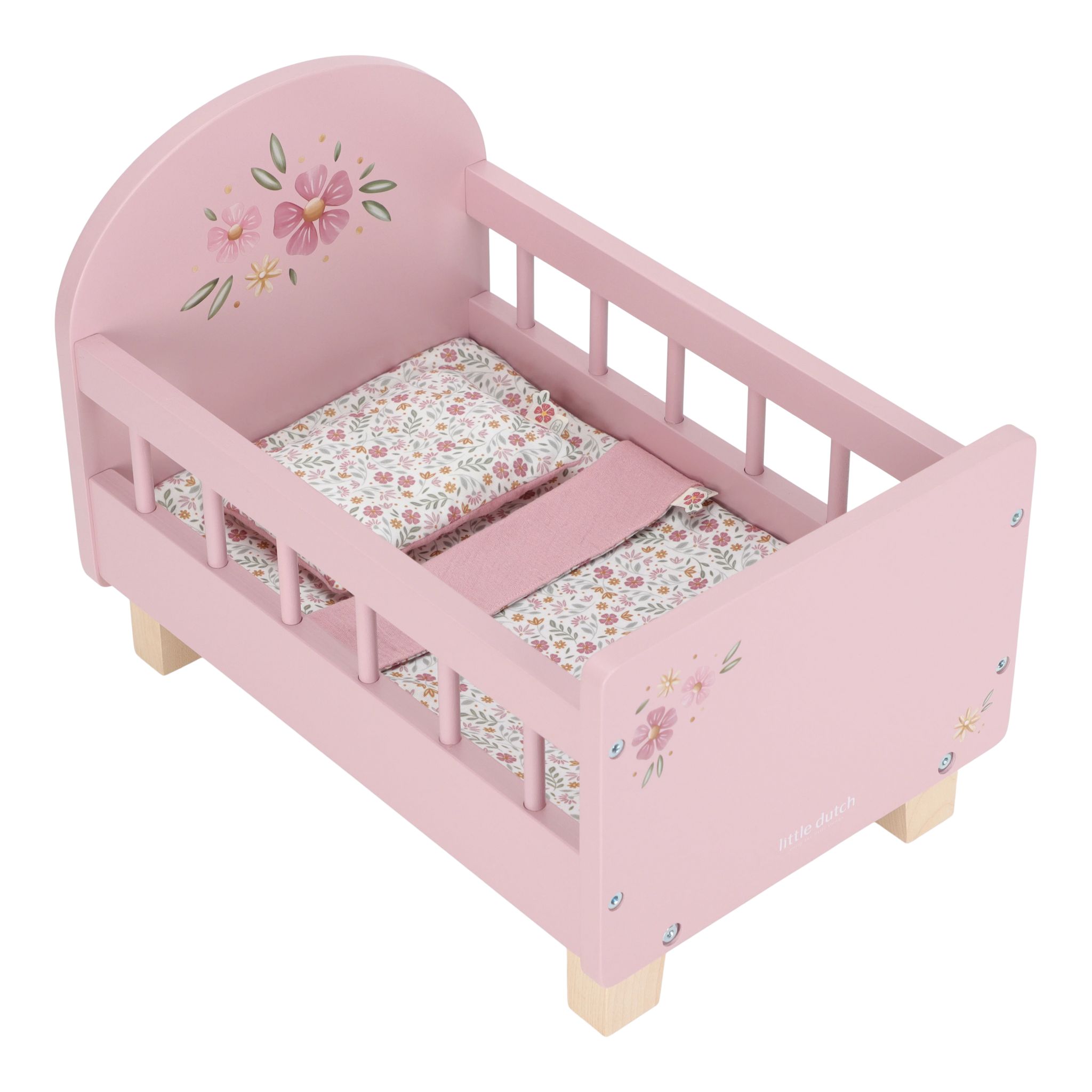 Little Dutch Pink Wooden Doll Bed