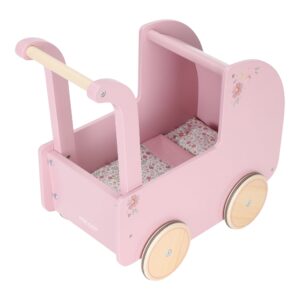 Little Dutch Pink Wooden Doll Pram NEW