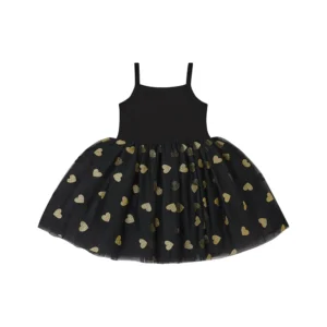 BOB + BLOSSOM BLACK + GOLD GLITTER HEART DRESS