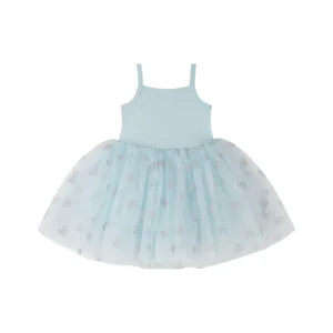BOB + BLOSSOM SKY BLUE + SILVER GLITTER HEART DRESS