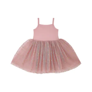 BOB + BLOSSOM VINTAGE PINK + GOLD GLITTER STAR DRESS