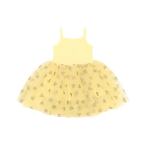 BOB + BLOSSOM Lemon & Gold Glitter Heart Dress